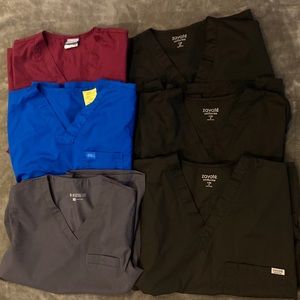 6 brand new scrub tops for $20! Size S & XS